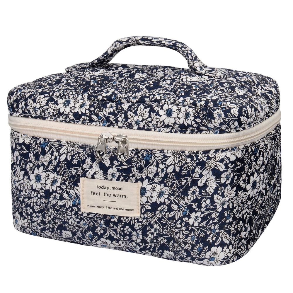 Large Makeup Bag, Cute Cosmetic Bag For Women Girls, Floral Coquette Aesthetic🐠